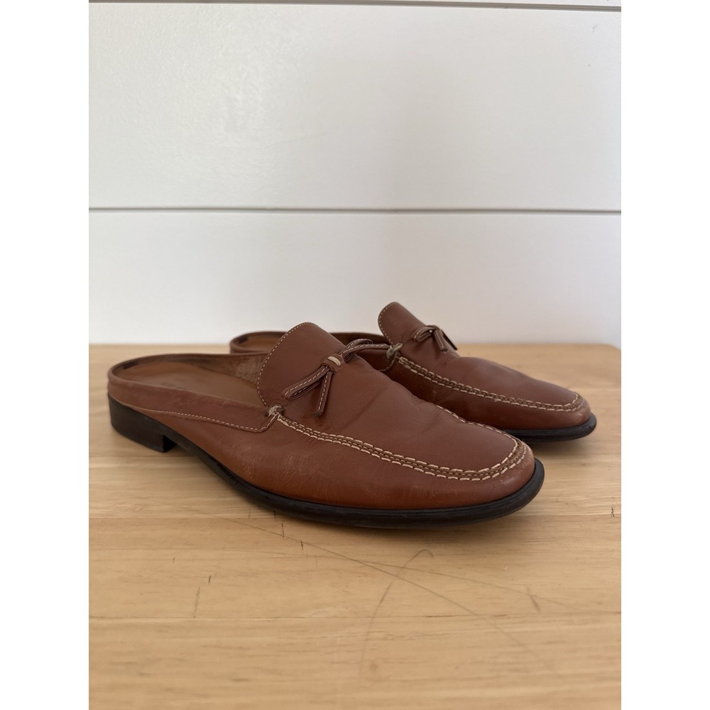 Vintage Liz Claiborne Leather Loafers Size 8.5 Brown Slip On Preppy Classic